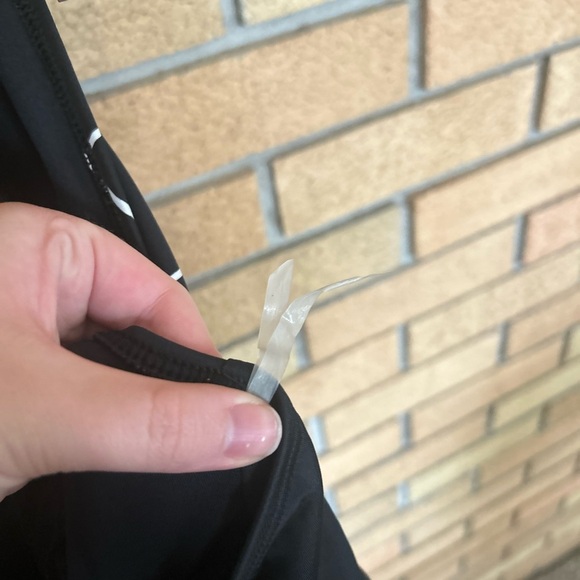 NWT SPANX Swim Black Geo Ruched Halter Tie Neck Tankini Top Size 16 - Picture 4 of 4